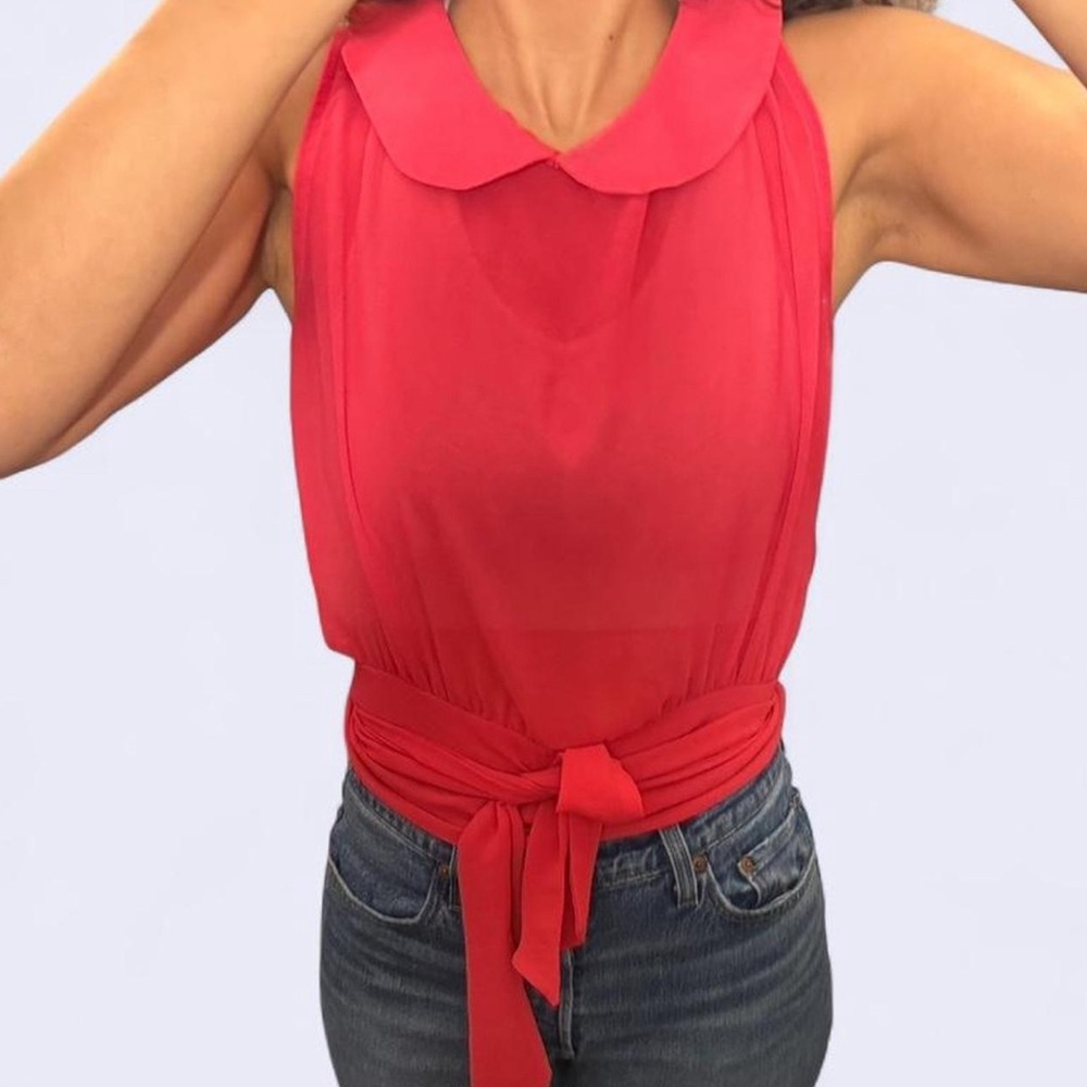 Elegant Red Sleeveless Top